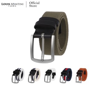 Louis Montini Canvas Belt canvas เข็มขัดผ้า แคนวาสผสมหนังแท้ เข็มขัดผู้ชาย เข็มขัดแฟชั่น MCT11