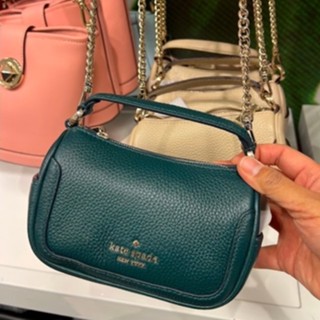 ♠️ (ผ่อน 0%) ✈ ของแท้!! พร้อมส่งในไทย!! Kate Spade Micro Smoosh Pebbled Leather Chain Crossbody Bag 🥰