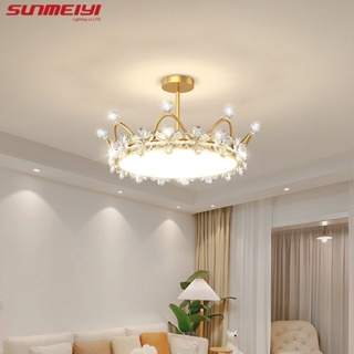 Sunmeiyi โคมไฟระย้า LED สไตล์โมเดิร์น สําหรับติดตกแต่งเพดานห้องนอน ห้องนั่งเล่น ห้องครัว เกาะคาเฟ่