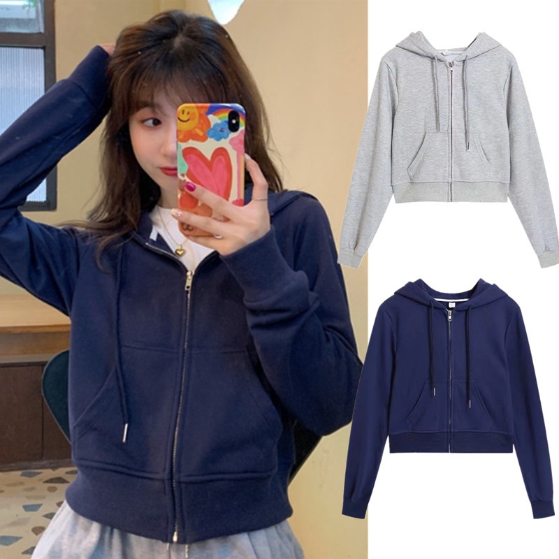 【WJZ】ใหม่ เสื้อคาร์ดิแกน แขนยาว มีฮู้ด ทรงหลวม สไตล์เกาหลี สําหรับผู้หญิง【7803】