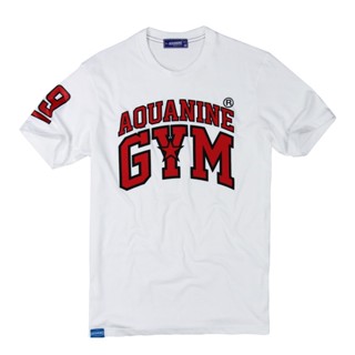 เสื้อยืด AQUANINE เสื้อยืดผู้ชาย รุ่น GYM เสื้อยืดสีขาว ลิขสิทธิ์แท้