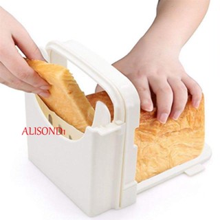 Alisond1 เครื่องตัดขนมปัง พลาสติก ปรับได้|เครื่องตัดขนมปังปิ้ง แซนวิช เบเกิล แบบพับได้ หลากสี สําหรับห้องครัว