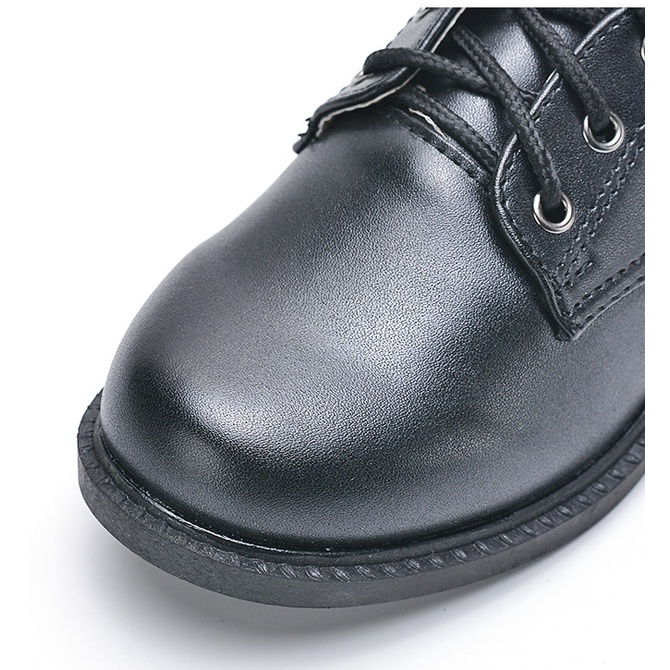 รองเท้านักเรียนชายแบบผูกเชือก นักศึกษาชาย เป็นรองเท้าหนังสีดำ คุณภาพดี School Shoes For Boys 27-45