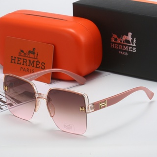 Hermes แว่นตากันแดด กรอบขนาดใหญ่ ไล่โทนสี หรูหรา แฟชั่นคลาสสิก สําหรับผู้ชาย ผู้หญิง uv400