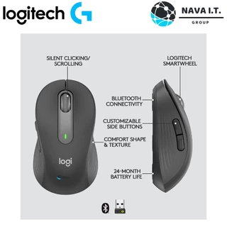 (มีส่งด่วน) LOGITECH M650 SIGNATURE WIRELESS MOUSE เม้าส์ไร้สายเสียงคลิกเบา ประกัน 1ปี