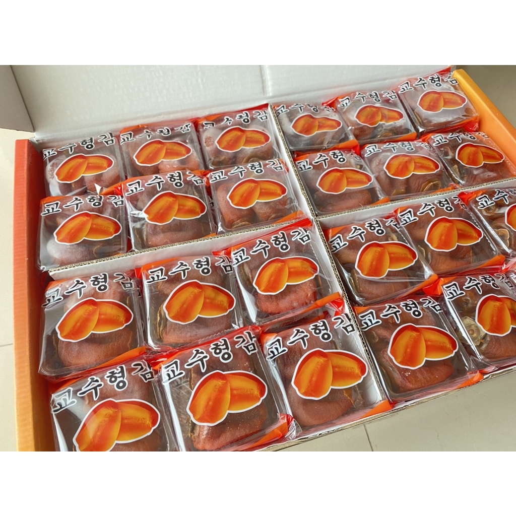 ลูกพลับอบแห้ง ห่อส้ม (ยกกล่อง 24 / 48 ชิ้น) Dried Persimmon Premium นำเข้าจาก เกาหลี ผลไม้อบแห้ง