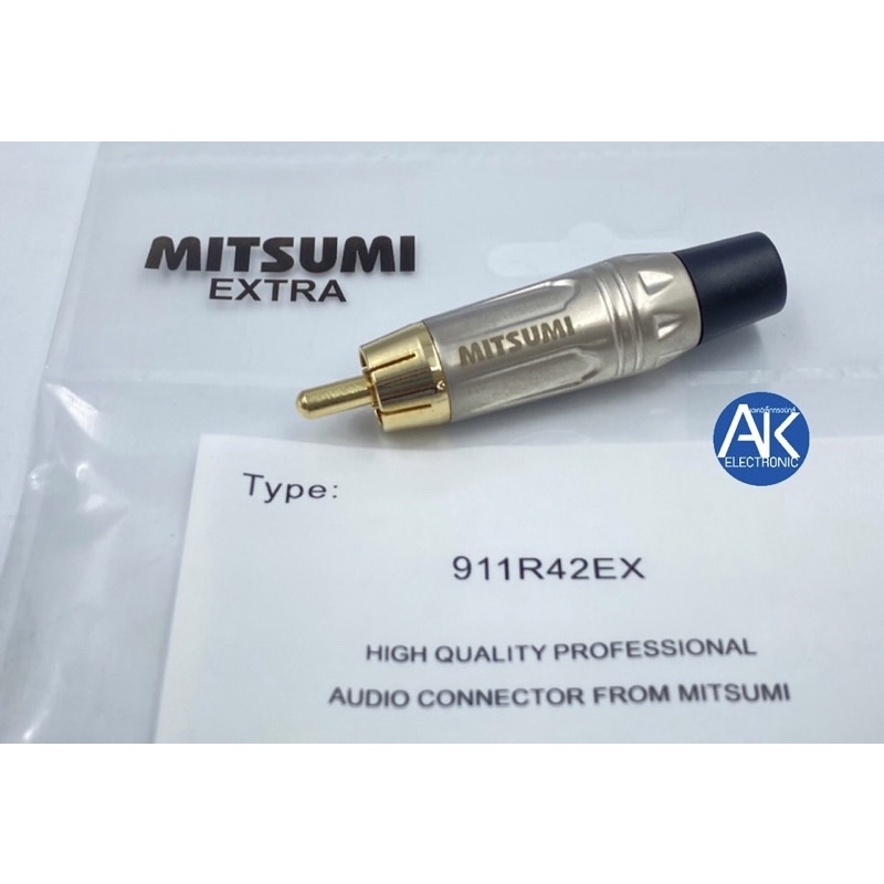 1คู่ MITSUMI EXTRA 911R42EX RCA ขั้วทอง สีดำ สีแดง ปลั๊ก RCA ตัวผู้ ขั้วทอง RCA MITSUMI EXTRA