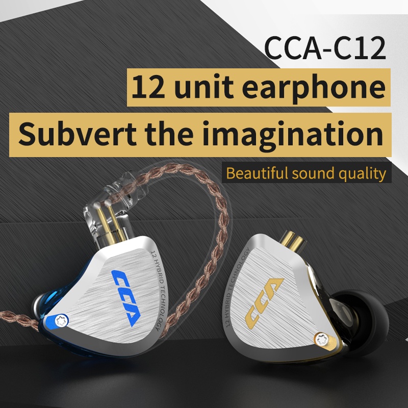 Cca C12 5BA+1DD ชุดหูฟังอินเอียร์ 12 หน่วยไดรเวอร์ HIFI DJ ตัดเสียงรบกวน แบบมีสาย PC KZ ZS10 Pro X Z