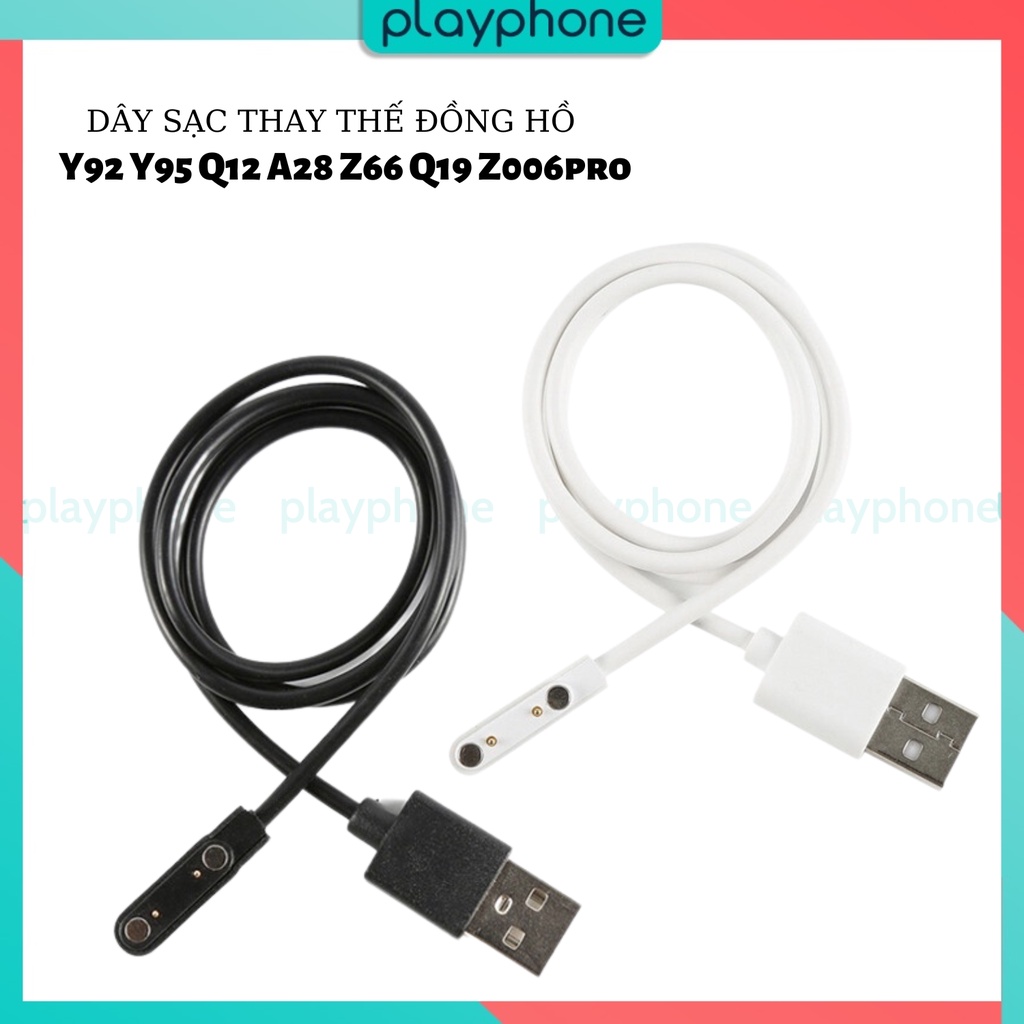 สายชาร์จทดแทนสําหรับนาฬิกา GPS สําหรับเด็กอัจฉริยะ Y92 Y95 Q12 A28 Z66 Q19 Z006pro สีดํา