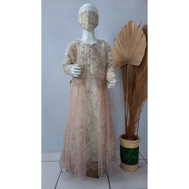 (ใหม่) R1TIARA - FULL BROCADE GAMIS DRESS FOR MALIM WOMEN AGED 3 4 5 6 7 8 9 10 11 12 13 14 ปีสําหรั