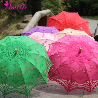 Dyed Colors Battenburg Lace Victorian Wedding Umbrella Fashion Lady Lace Parasol Photo Shoot Prop Actor Umbrella Party F