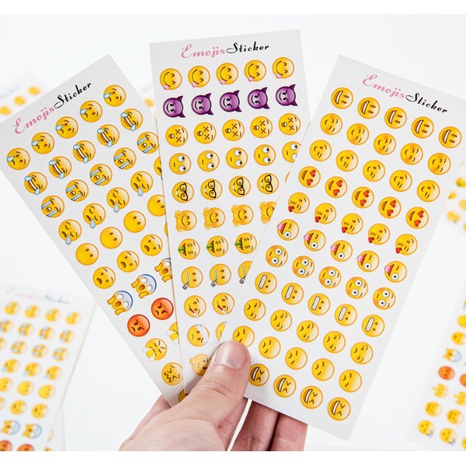 SherColl - สติ๊กเกอร์ EMOTICON / สติ๊กเกอร์ EMOJI / สติ๊กเกอร์ EOTICON ไม่ซ้ําใครน่ารัก 12 in 1 / สต