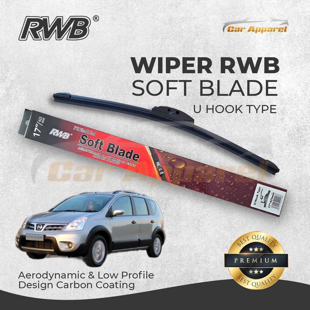 ที่ปัดน้ําฝน RWB Soft Nissan Xgear L10 2008-2010 ไฮบริด / กระจกบังลม Nissan Xgear