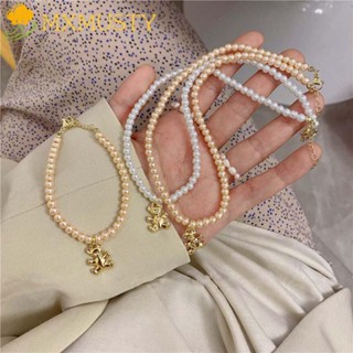 Mxmusty สร้อยคอจี้รูปหมีน่ารักสไตล์เกาหลีสําหรับผู้หญิง