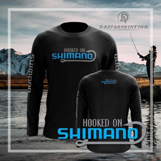 SHIMANO เสื้อยืดแขนยาว ตัวสั้น ไมโครไฟเบอร์ แบบแห้งเร็ว สําหรับตกปลา