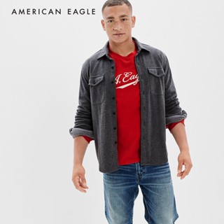 American Eagle Super Soft Knit Button-Up Shirt เสื้อเชิ้ต ผู้ชาย แขนยาว  (NMTS 017-2651-008)