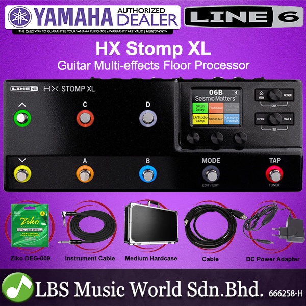 Line 6 HX Stomp XL Guitar Multi Effects FX Pedal Floor Processor และ Amp Modeler 8 Footswitches