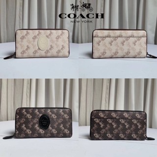 COACH Accordion Zip Wallet in Signature Coated with Leather