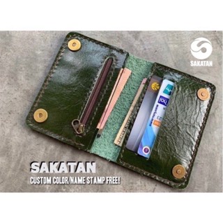 กระเป๋าสตางค์หนังแท้แฮนด์เมดหลากสี Minimalist Handicraft Colorful Leather Wallet Personalized