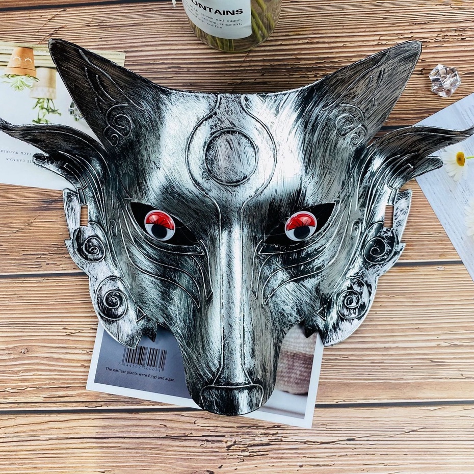 [WOLF]-Wolf Head Halloween Mask - FUR WOLF MASK
