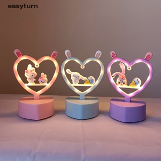 SANRIO Easyturn โคมไฟตั้งโต๊ะ ผ้ากํามะหยี่ขนนิ่ม รูปการ์ตูนซานริโอะ มายเมโลดี้ คูโรมิ ชินนาม่อนโรล น่ารัก 3D ขนาดเล็ก DIY สร้างสรรค์ ของเล่น สําหรับเด็กผู้หญิง ของขวัญ