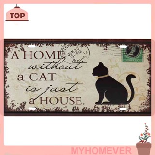 Myhome ป้ายโลหะดีบุก ลายแมว สไตล์วินเทจ สําหรับบาร์ ผับ คาเฟ่