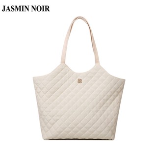 Jasmin NOIR Quilted Padding กระเป๋าสะพายไหล่ กระเป๋าถือ แบบเรียบ ขนาดใหญ่ สําหรับผู้หญิง