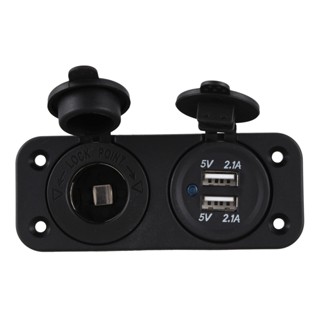 150W Cigarette Lighter Socket Adapter, 12V/24V Output with 4.2A Dual USB Car Charger for Car Boat Marine Motorcycle (150W)