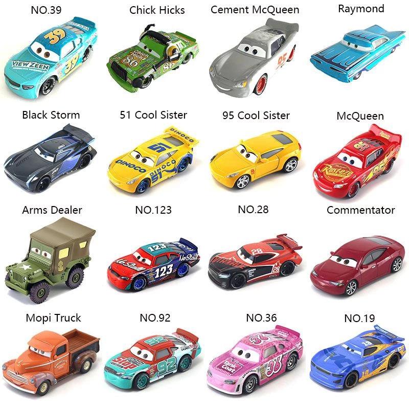 【พร้อมส่ง】ของเล่นรถยนต์ Mcqueen King Anime Film Cars 3 Racers
