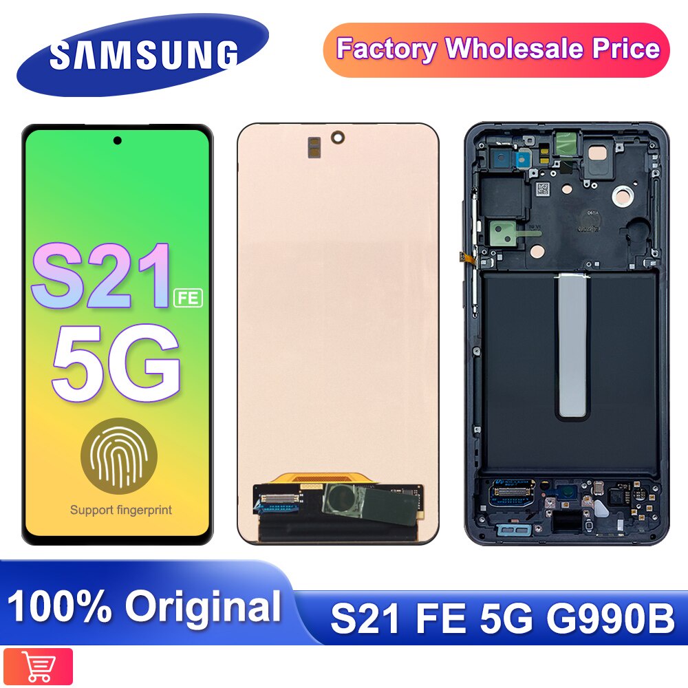 6.4 & 39;& 39 AMOLED LCD สําหรับ SAMSUNG Galaxy S21 FE 5G หน้าจอสัมผัสสําหรับ Samsung S21 FE LCD Did