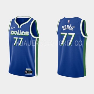 เสื้อกีฬาบาสเก็ตบอลแขนสั้น ลายทีม Dallas Mavericks Luka Doncic เบอร์ 22-23 สําหรับผู้ชาย