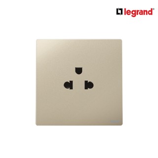 Legrand เต้ารับเดี่ยว 3 ขา มีกราวด์ สีแชมเปญ 1G EURO-US 16A 2P+Earth Socket | Mallia Senses | Champaigne | 281103CH