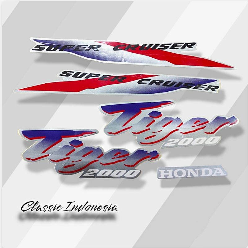 UNGU MERAH Honda Tiger Old Tiger 2000 Purple Red Striping Sticker