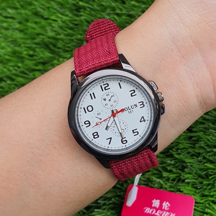 นาฬิกาแฟชั่น 💎 Bolun  สายผ้า แบรนด์แท้ ขนาด 35 mm