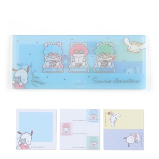 Sticky Note พร้อมซองพลาสติกใส่ Sanrio Travel แบบสีฟ้า ขนาด 15 x 6 x 0.4 ซม. มี 6 ลาย รวม 90 แผ่น