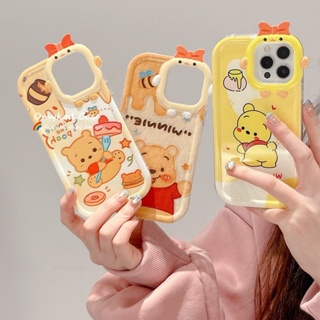 🌈Ready Stock 🏆 Compatible For iPhone 14 XR 13 12 11 Pro Max 14 Plus X Xs Max 7 8 Plus SE Cute cartoon Bear transparent mobile phone case soft shell anti-fall back cover