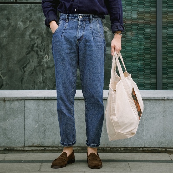 TRUFFLE LOOSE JEANS กางเกงยีนส์ เอวสูง ทรงกระบอกตรง Shopee Thailand