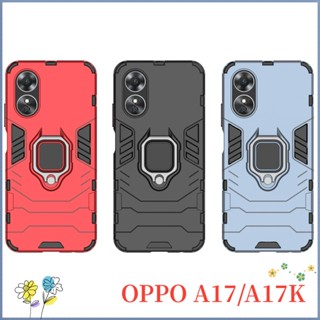 เคสโทรศัพท์มือถือแข็ง ปิดด้านหลัง กันกระแทก พร้อมขาตั้ง สําหรับ OPPO A17 A17K A17 A17 K