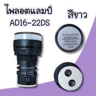 Pilot Lamp ไพลอตแลมป์ ไฟแสดงสถานะ LED ขนาด 22 mm. สีขาว รุ่น AD16-22DS DC GX