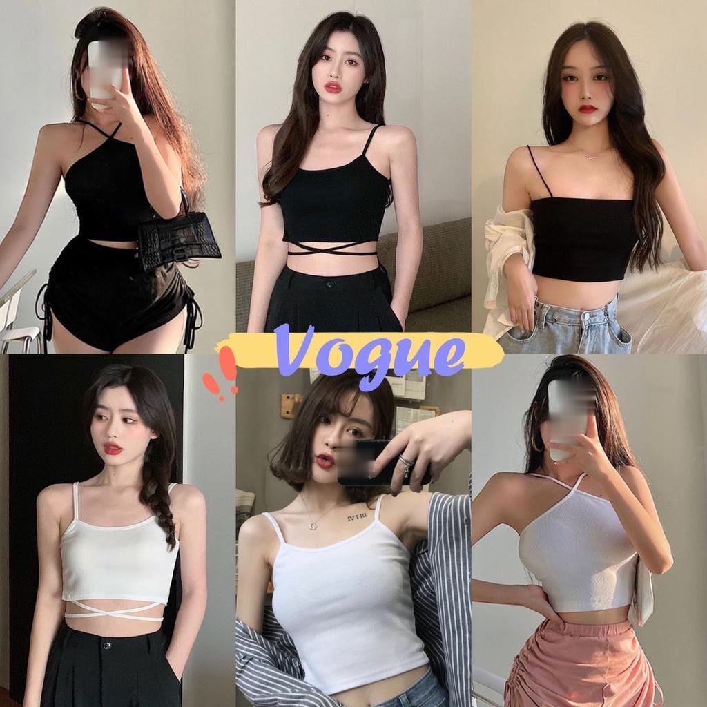Vogue🌟พร้อมส่ง🌟 เสื้อสายเดี่ยว ราคาถูกคุณภาพดี น่ารักสไตล์เกาหลี (CC-33/XO-03/ZM-3/DW-02/YP-2)  -H