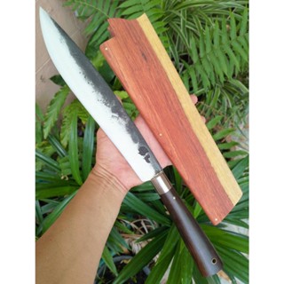 มีดควาญ มีดซุย มีดมาเชเต้ (Machete) มีดเหน็บ มีดเดินป่า มีดสนาม มีดแคมป์ 11.5” SUP 9 ผิวไฟ ด้ามพะยูง ฝักประดู่ลาย คอเลส