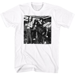 Black and White Photo Motley Crue T-Shirt เสื้อยืดถูกๆ เสื้อยืด cotton