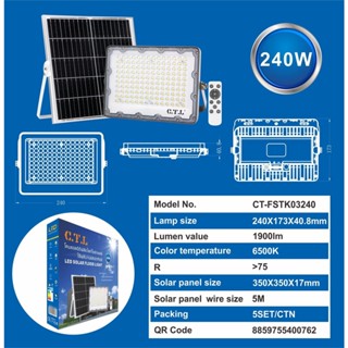 โคมไฟLED โซล่าเซลล์ 60w 120w 240w 360w ใช้พลังงานแสงอาทิตย์ กันน้ำIP67 solar flood light