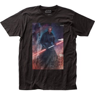 Darth Maul Double-Bladed Lightsaber Star Wars T-Shirt เสื้อคู่รัก เสื้อยืดถูกๆ