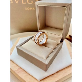 Bvlgari แหวนเซรามิค เงิน 925 สีดํา เอวเล็ก แฟชั่น สําหรับผู้หญิง P831