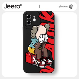 Jeero เคสไอโฟน เคสซิลิโคนนุ่มกันกระแทกลายการ์ตูนอนิเมะตลกสีดำ เคสโทรศัพท์ Compatible for iPhone 14 13 12 11 Pro Max SE 2020 X XR XS 8 7 6 6S Plus xsmax 6splus 7plus 8plus พลัส HFF2061