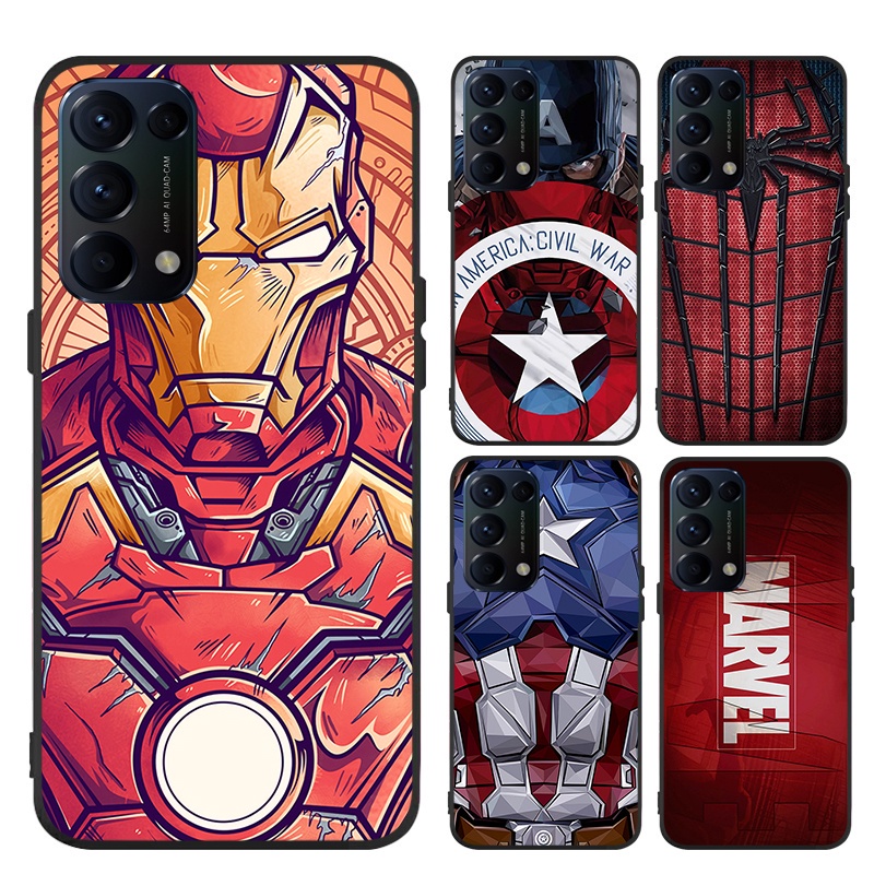 เคส OPPO A18 A38 A58 A58 A98 A78 A17K A54 A93 A94 A53 A33 A92 A52 4F 5F FIND X2 PRO โทรศัพท์มือถือ ลายไอรอนแมน สําหรับ