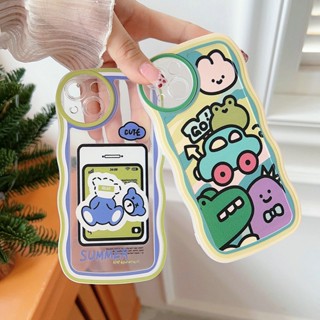 Casing Infinix NOTE 30 12 G96 2023 4G 8 Hot 30i 20 20S 12i Pro 10 Lite 10S 10T 9 11 Play 11S NFC Smart 7 6 Plus 5 2020 4 5G ins Waves Edge Cute Cartoon Bear Car Tpu Fine Hole Lens Protection Soft Phone Case STB 03