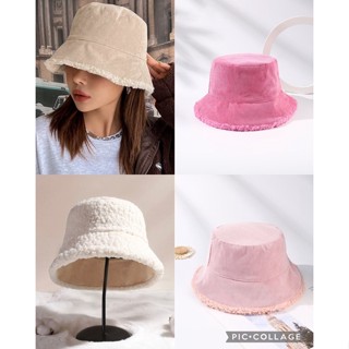 พร้อมส่ง‼️✅หมวกบัคเก็ตขนแกะ ใส่ได้2ด้าน Bucket hat