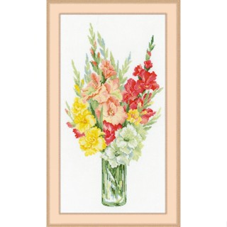 Rio-1446 Bouquet of Gladioli ชุดปักครอสติชลิขสิทธิ์แท้ ครอสติชไม่พิมพ์ลาย แบรนด์ Riolis